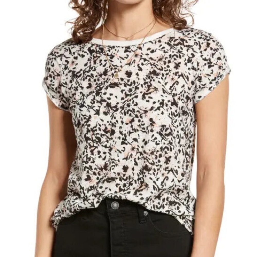We The Free Floral Short Sleeve Women's Bohemian Cotton T-Shirt Size Xs